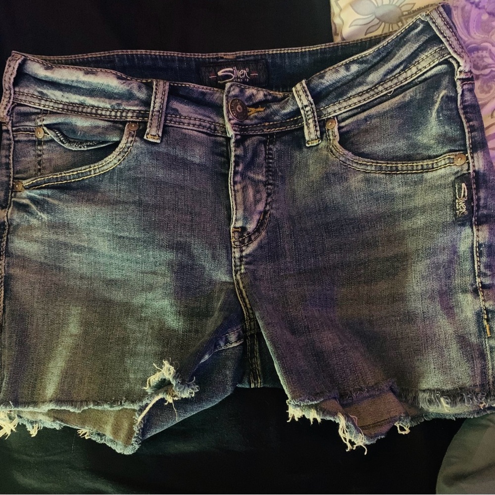 Silver Jeans Blue Jean Shorts Distressed Style